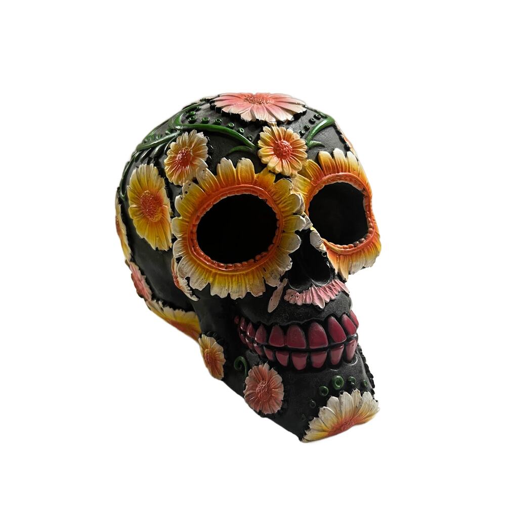 Decorative Skull Day of Dead Sunflower Halloween Skull